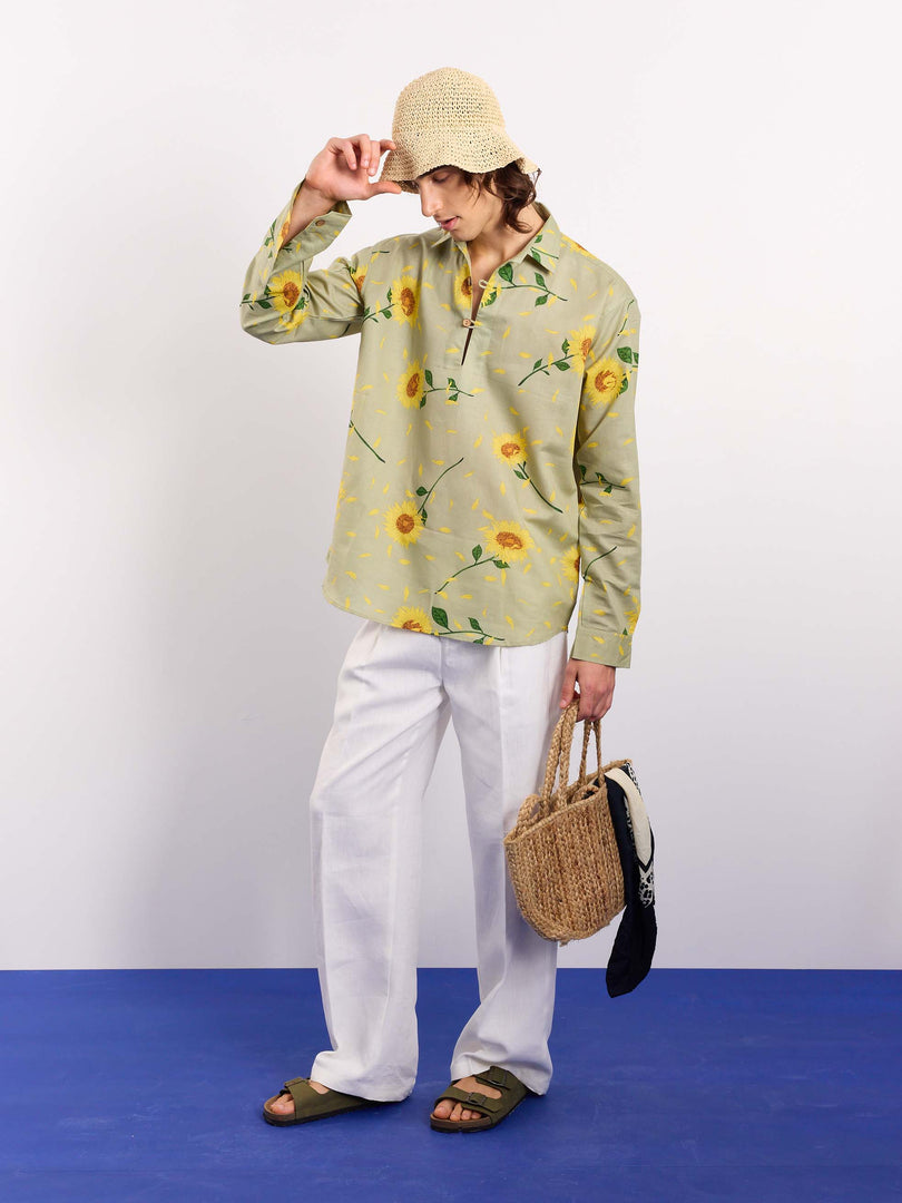 Sunflower Fields Linen Pullover