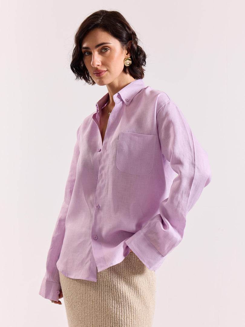 Lavender Irish Linen Shirt