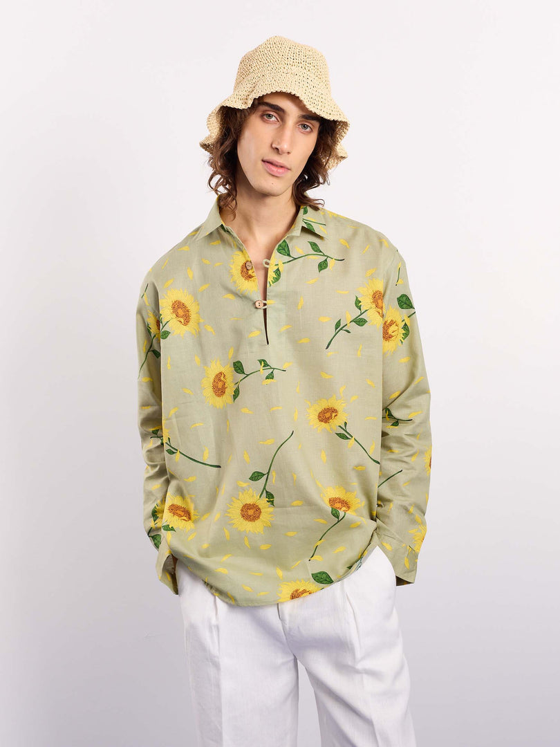Sunflower Fields Linen Pullover