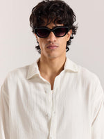 Load image into Gallery viewer, White Wave Textured Holiday Shirt