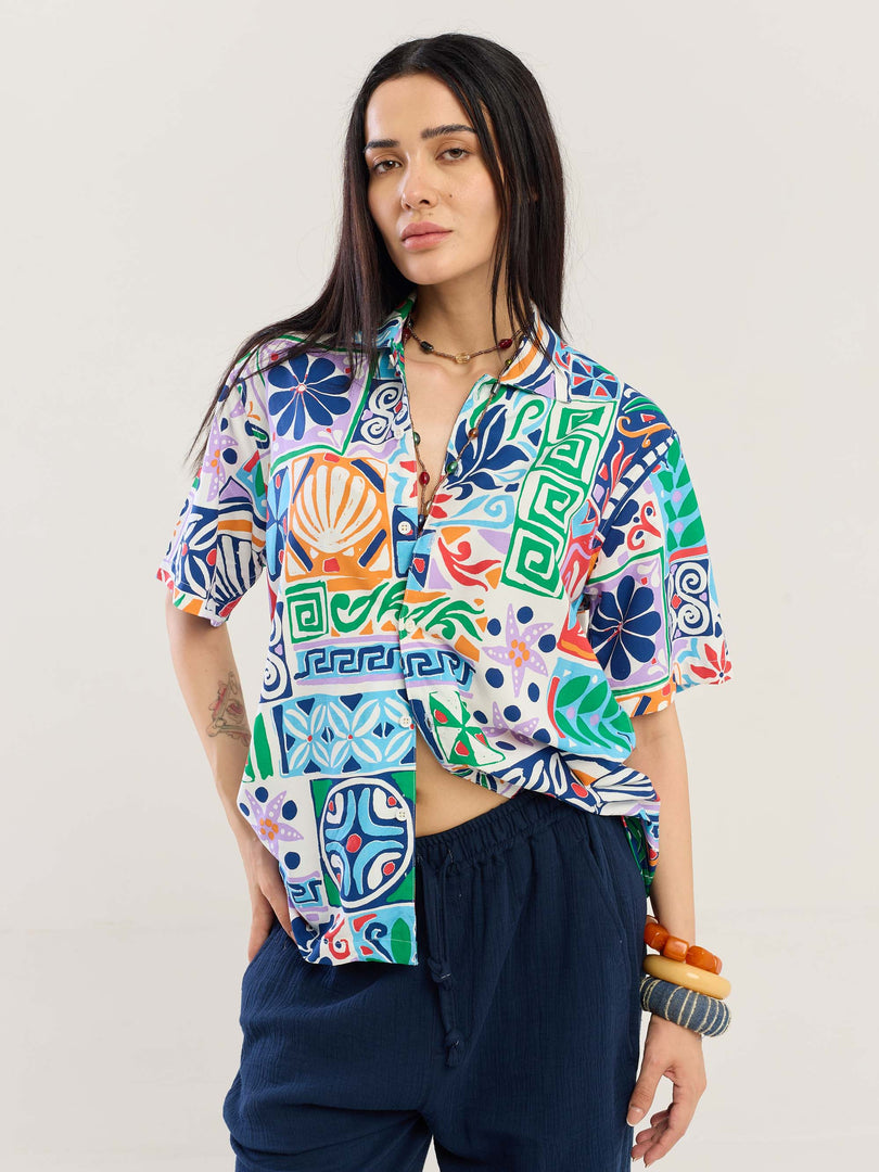 Coastal Tide Printed Shirt