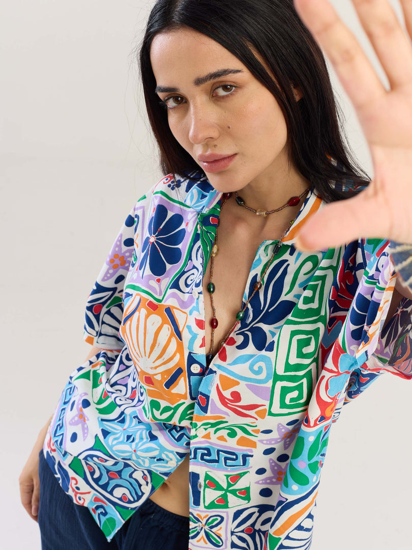 Coastal Tide Printed Shirt