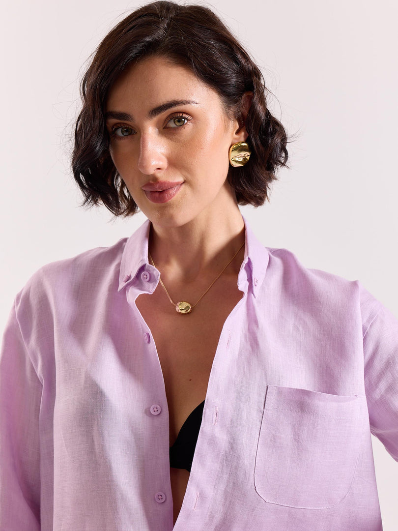 Lavender Irish Linen Shirt