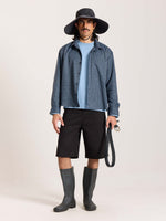 Load image into Gallery viewer, Blue &amp; Grey Checkered Oversized Cropped Shirt