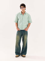 Load image into Gallery viewer, Green Checkered Cropped Shirt (Pre-Order)
