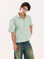 Load image into Gallery viewer, Green Checkered Cropped Shirt (Pre-Order)
