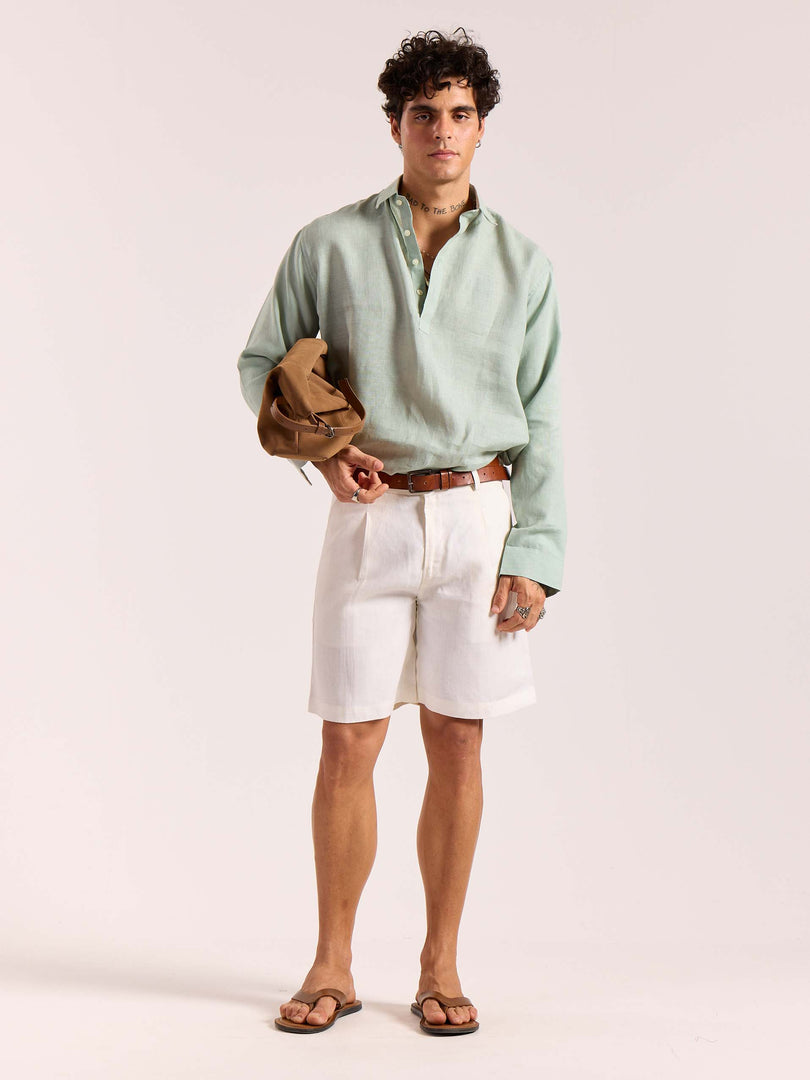 Sage Green Linen Pullover
