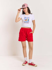 Red Terry Shorts