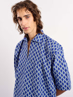 Load image into Gallery viewer, Blue &amp; Green Geometrical Printed Pullover
