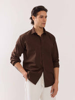 Load image into Gallery viewer, Coffee Brown Poplin Shirt

