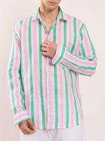 Load image into Gallery viewer, Multicolor Striped Linen Shirt
