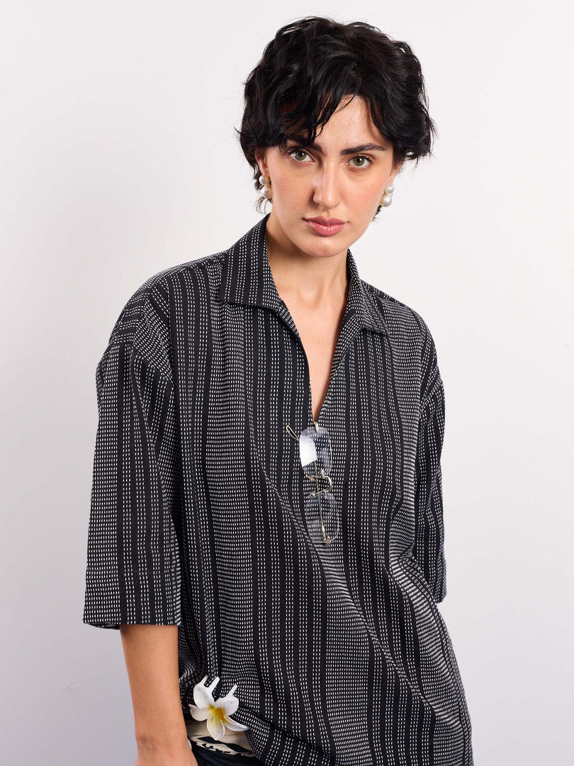 Black Kantha Pullover