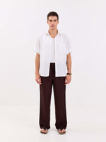 Load image into Gallery viewer, Coffee Brown Linen Pull-on Pants
