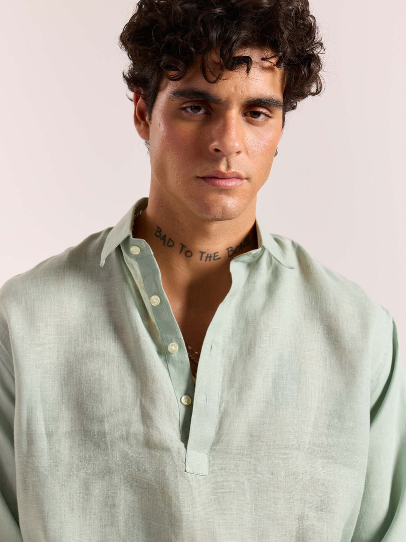 Sage Green Linen Pullover