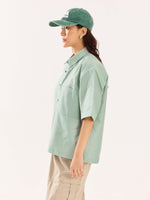 Load image into Gallery viewer, Green Checkered Cropped Shirt (Pre-Order)
