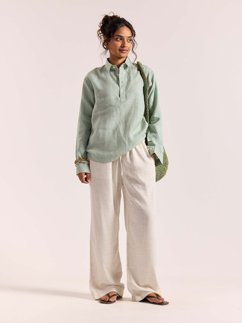 Sage Green Linen Pullover