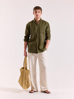 Load image into Gallery viewer, Olive Irish Linen Shirt