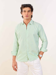 Relaxed Fit Green Striped Shirt