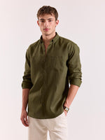 Load image into Gallery viewer, Olive Irish Linen Shirt