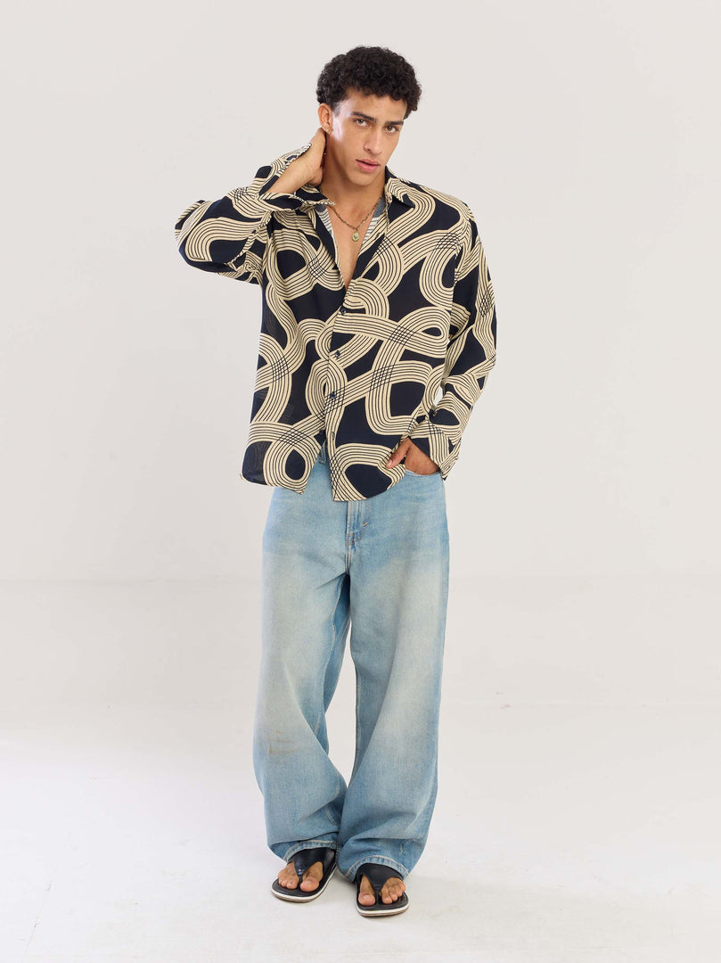 Retro Ripples Wrinkled Shirt