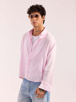 Load image into Gallery viewer, Light Pink Linen Cropped Shirt  ( Pre-Order )