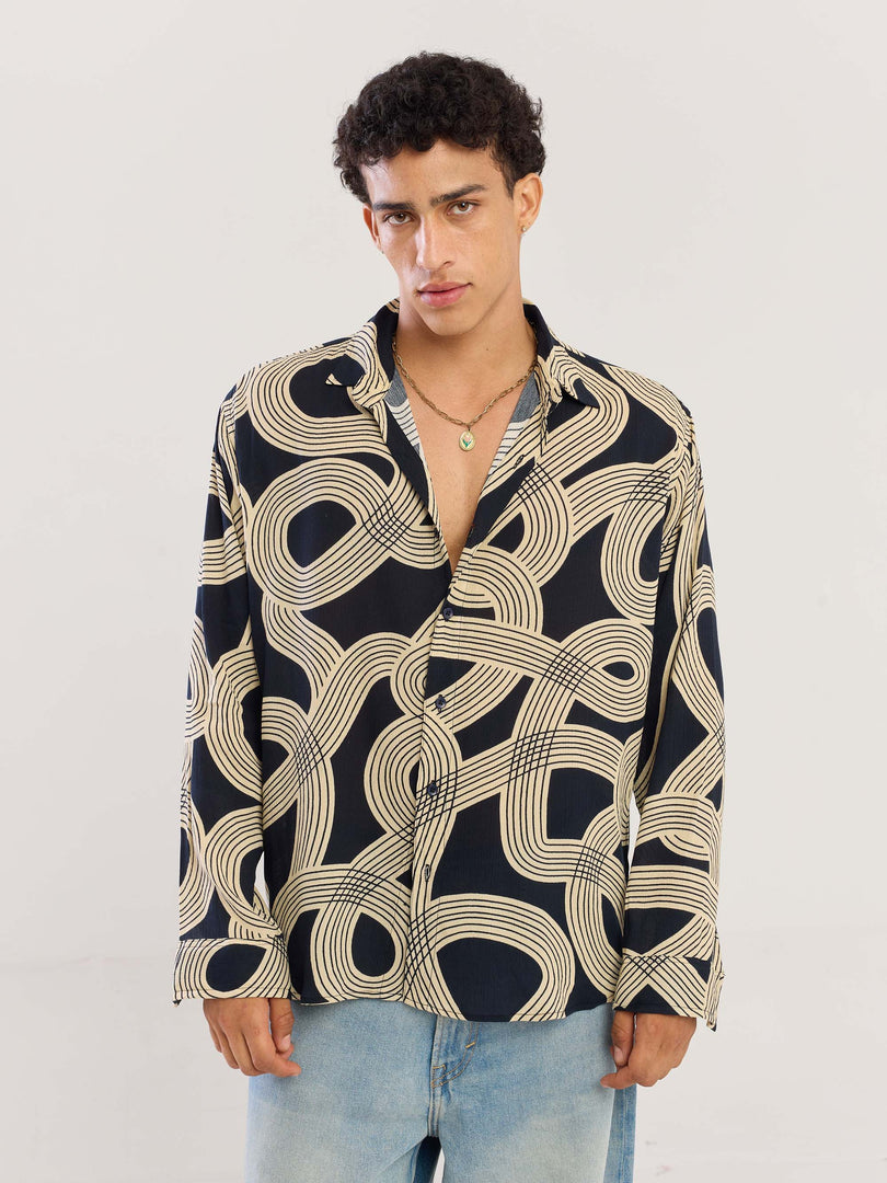 Retro Ripples Wrinkled Shirt