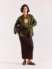 Olive Irish Linen Shirt