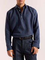 Load image into Gallery viewer, Dark Blue Linen Pullover