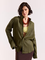 Load image into Gallery viewer, Olive Irish Linen Shirt