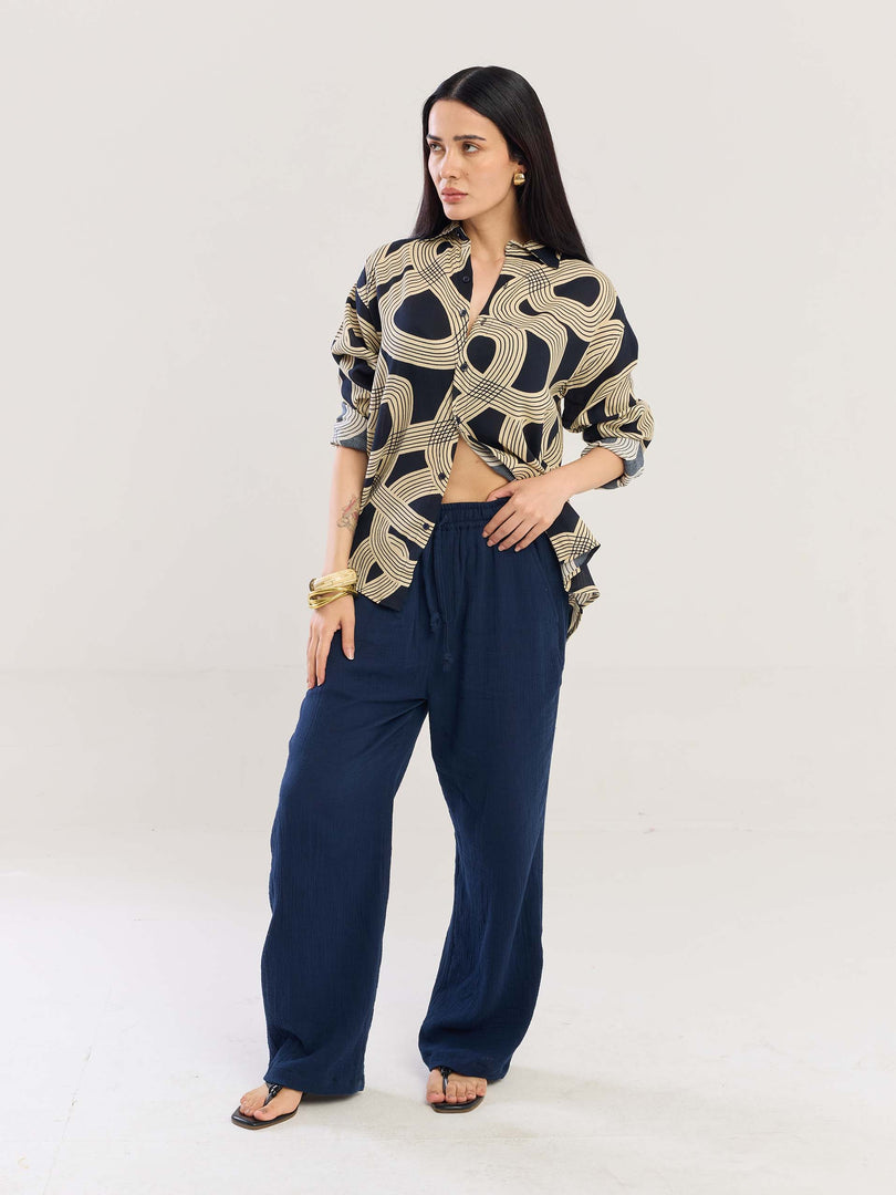 Retro Ripples Wrinkled Shirt