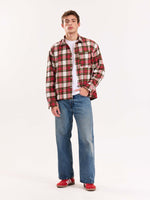 Load image into Gallery viewer, Red Checkered Flannel Overshirt