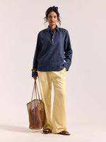 Load image into Gallery viewer, Dark Blue Linen Pullover