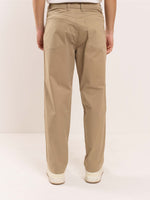 Load image into Gallery viewer, Khaki Loose Fit Twill Trousers

