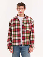 Load image into Gallery viewer, Red Checkered Flannel Overshirt