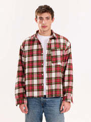 Red Checkered Flannel Overshirt