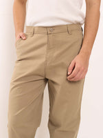 Load image into Gallery viewer, Khaki Loose Fit Twill Trousers
