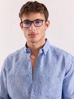 Load image into Gallery viewer, Blue Chambray Irish Linen Shirt