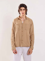 Load image into Gallery viewer, Beige Checked Holiday Shirt
