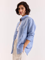 Load image into Gallery viewer, Blue Chambray Irish Linen Shirt
