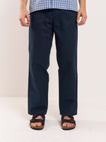 Load image into Gallery viewer, Dark Blue Loose Fit Twill Trousers
