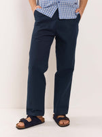 Load image into Gallery viewer, Dark Blue Loose Fit Twill Trousers
