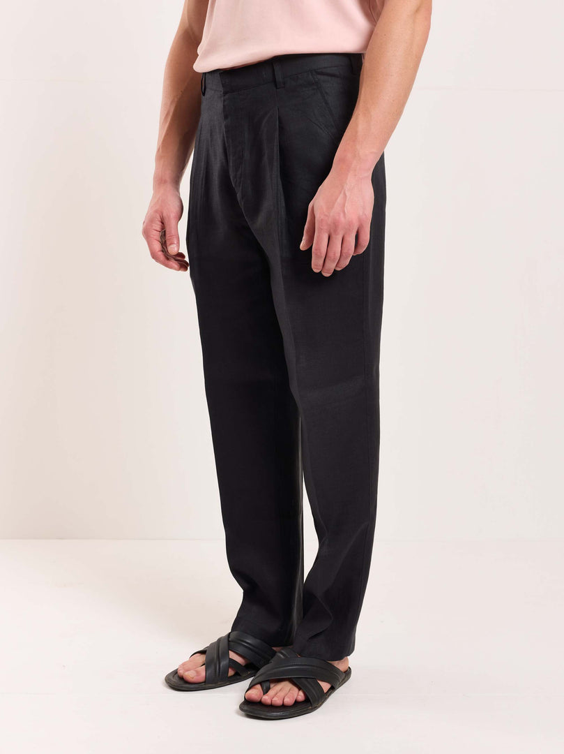 Black Linen Trousers