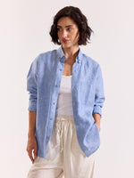 Load image into Gallery viewer, Blue Chambray Irish Linen Shirt