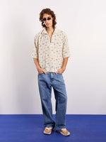 Load image into Gallery viewer, Ivory &amp; Blue Floral Boota Print Pullover
