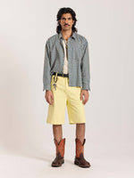 Load image into Gallery viewer, Blue &amp; Yellow Checkered Oversized Cropped Shirt