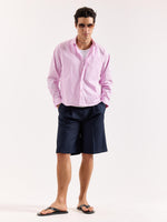 Load image into Gallery viewer, Pink &amp; Blue Pinstriped Poplin Oversized Shirt
