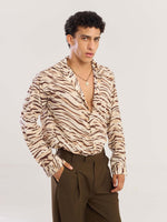 Load image into Gallery viewer, Zebra Patterned Wrinkled Shirt