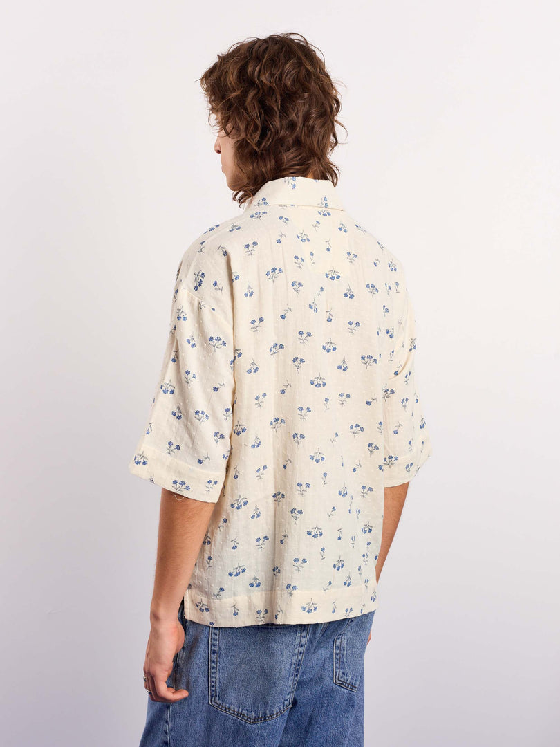 Ivory & Blue Floral Boota Print Pullover