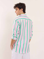 Load image into Gallery viewer, Multicolor Striped Linen Shirt
