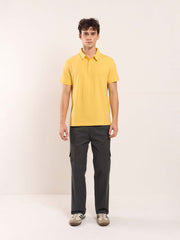 Grey Fit Twill Cargo Trousers